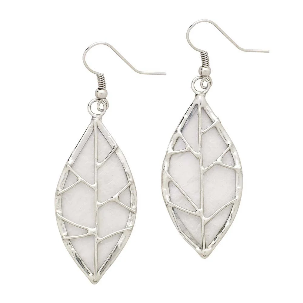 Leaf Capiz Earrings - Discontinued - Image 2