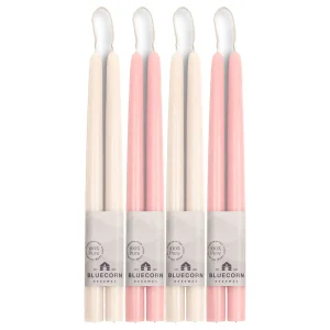 Romantic Beeswax Taper Candle Bundle - Ivory & Dusty Rose